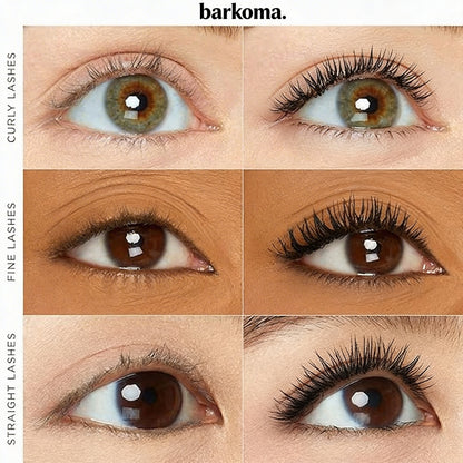 BARKOMA® Tubing Mascara – Lash Extensions in a Tube, Easy-to-Remove Eye Makeup, Clinically Proven to Volumize & Curl, 24Hr Smudge-Proof Longwear, Vegan & Cruelty-Free