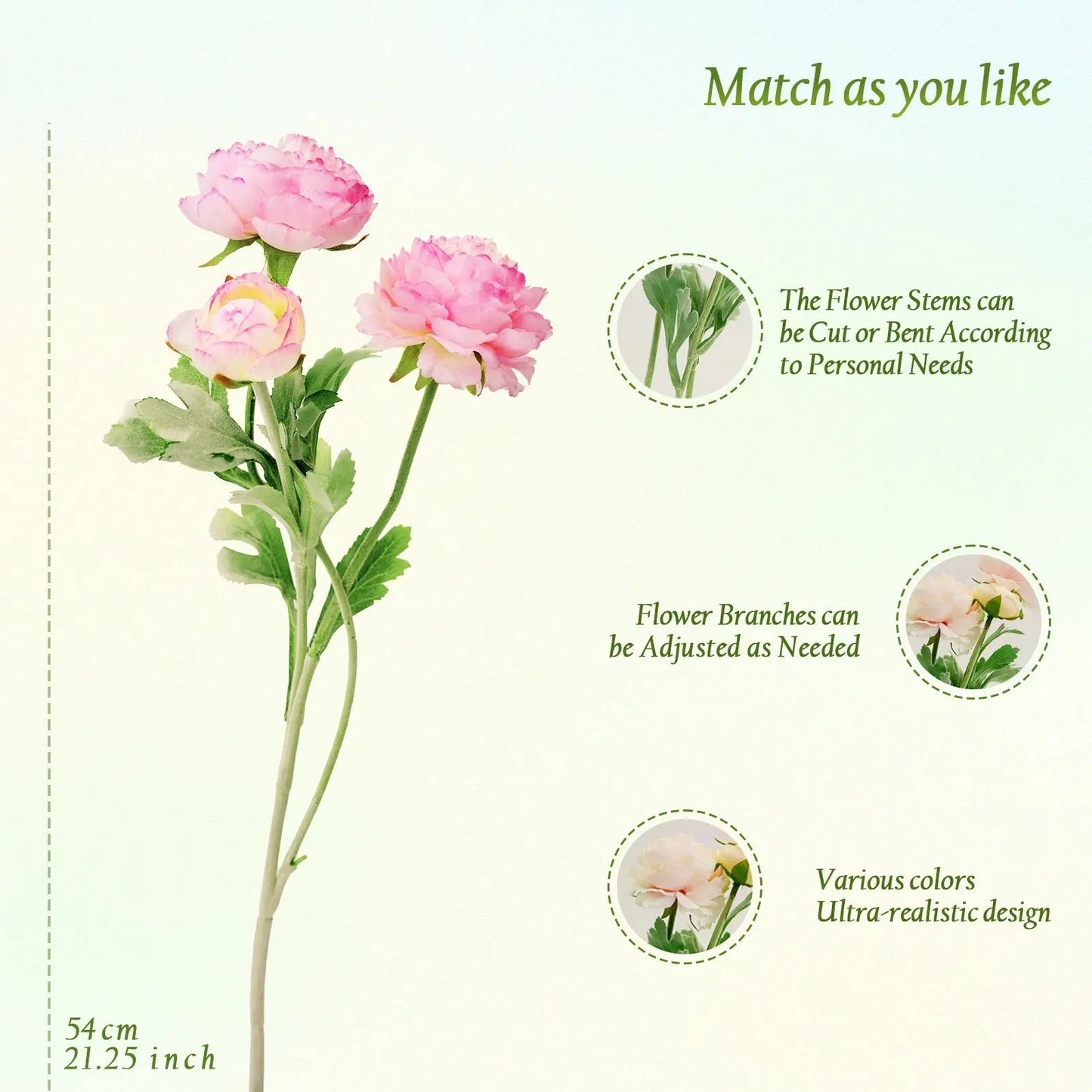 BARKOMA® Peony Bouquet — 20 Stems (≈60 Heads), 50 cm, Bendable Stems for Wedding & Home Décor (Vase Not Included)