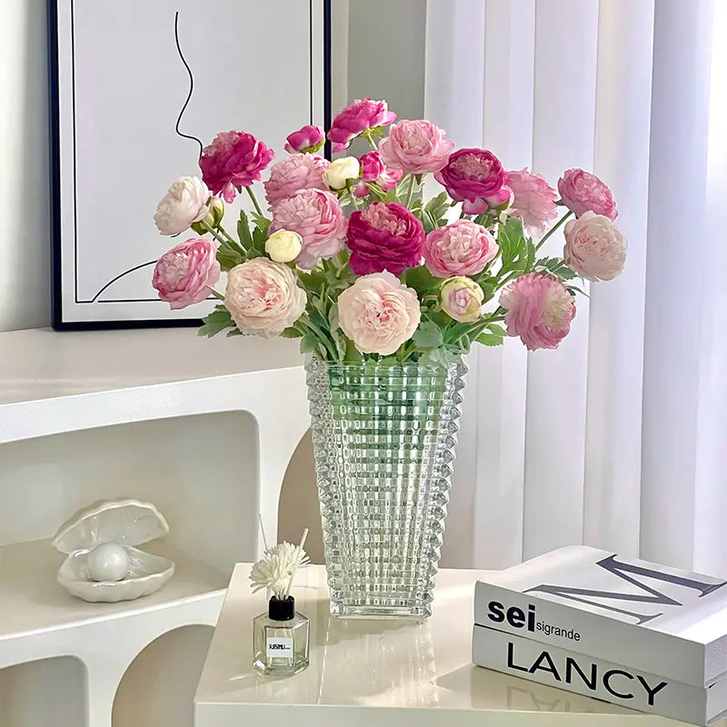 BARKOMA® Peony Bouquet — 20 Stems (≈60 Heads), 50 cm, Bendable Stems for Wedding & Home Décor (Vase Not Included)