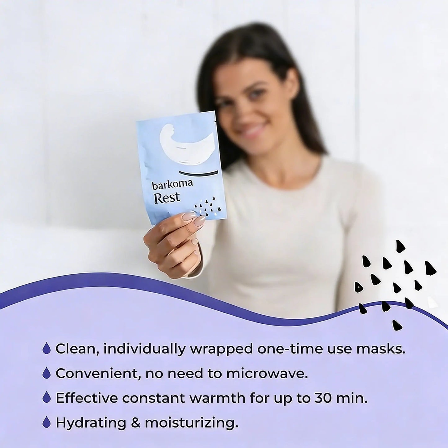 BARKOMA® Rest Self Heating Warm Compresses - Self Heating Eye Masks, Heated Eye Mask, Dry Eye Relief, Travel-friendly, Moisturizing, Hydrating